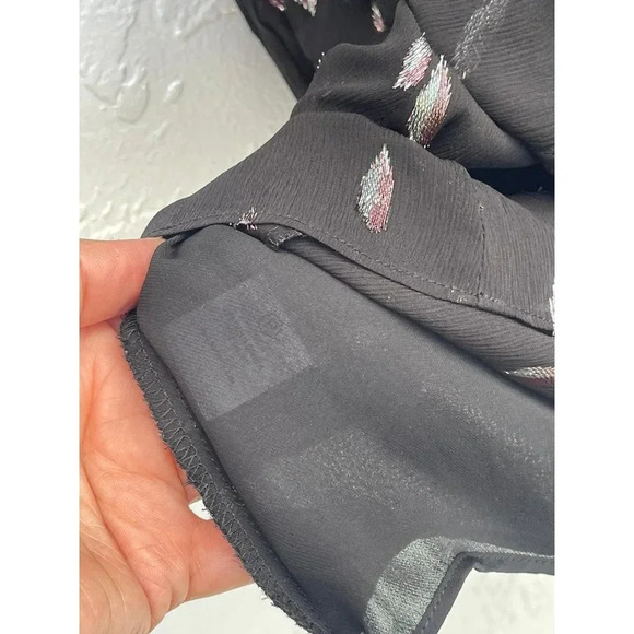 Parker Shelli Womens Long-Sleeve Ruffled Silk Blouson Mini Dress Black Sz XS - Picture 14 of 16